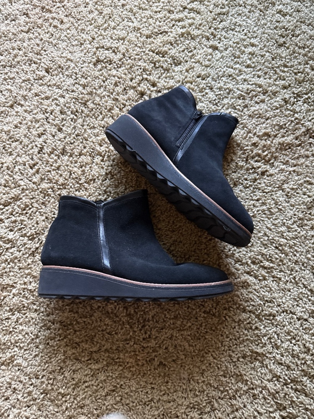 Clarke’s short suede boot